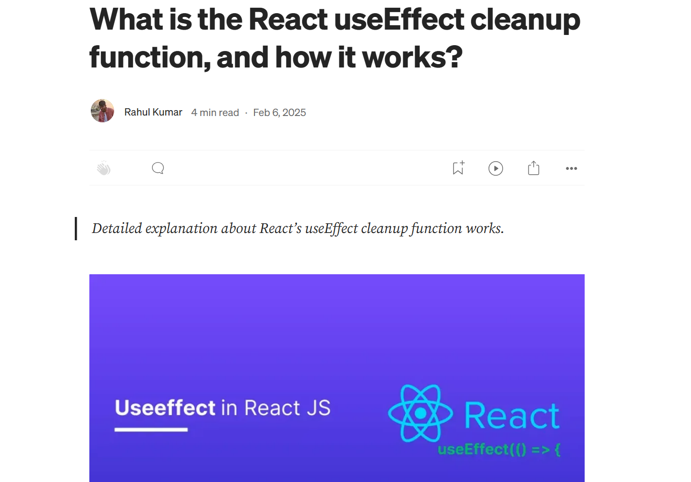 What is the React useEffect cleanup function, and how it works?